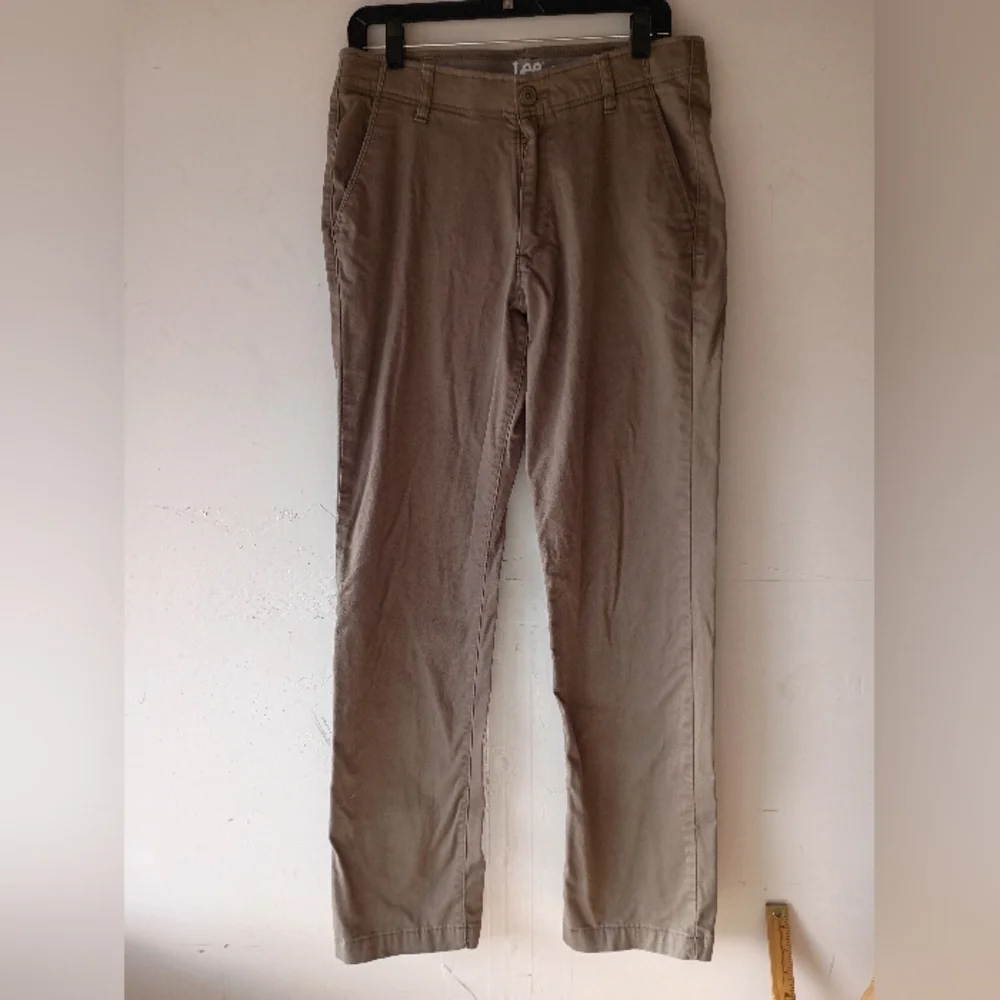 Lee Slim Straight Brown‎ Stretch Chino Pants Mens 32x32 Casual